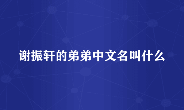 谢振轩的弟弟中文名叫什么
