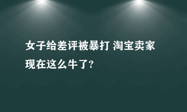 女子给差评被暴打 淘宝卖家现在这么牛了?