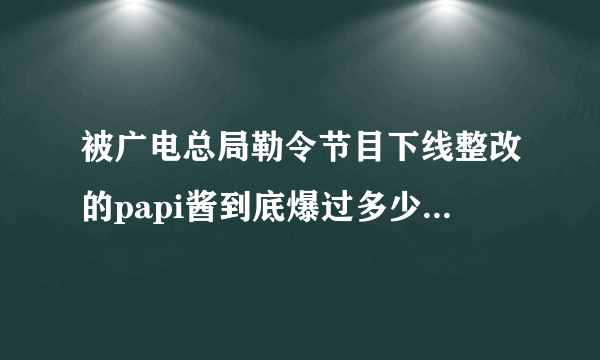 被广电总局勒令节目下线整改的papi酱到底爆过多少粗口？我们一起来看一下