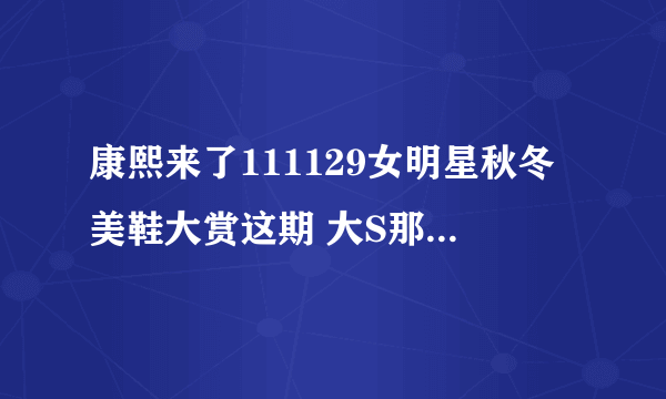 康熙来了111129女明星秋冬美鞋大赏这期 大S那双金色铆钉蓝色底的高跟是什么牌子的？