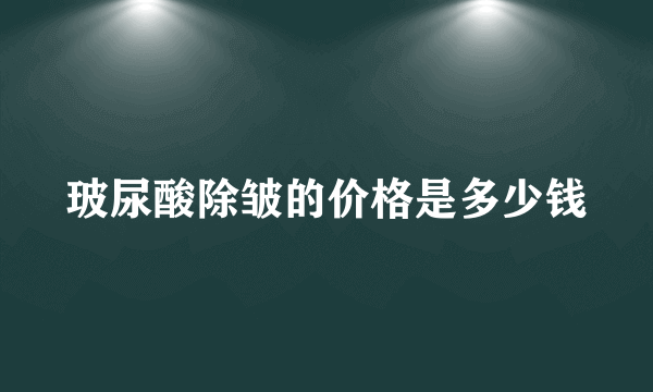 玻尿酸除皱的价格是多少钱