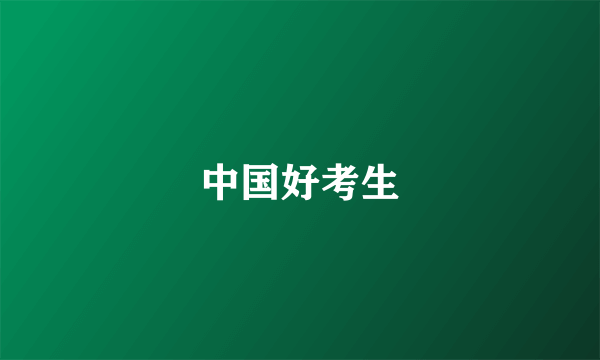 中国好考生